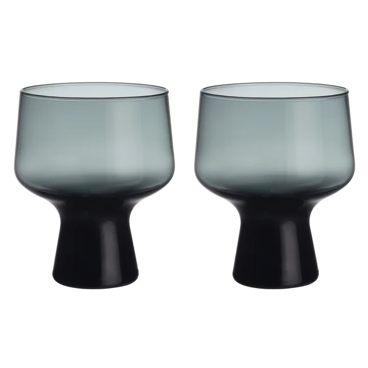 Iittala - Solare goblet glass, 0.29 l, steel gray (set of 2)