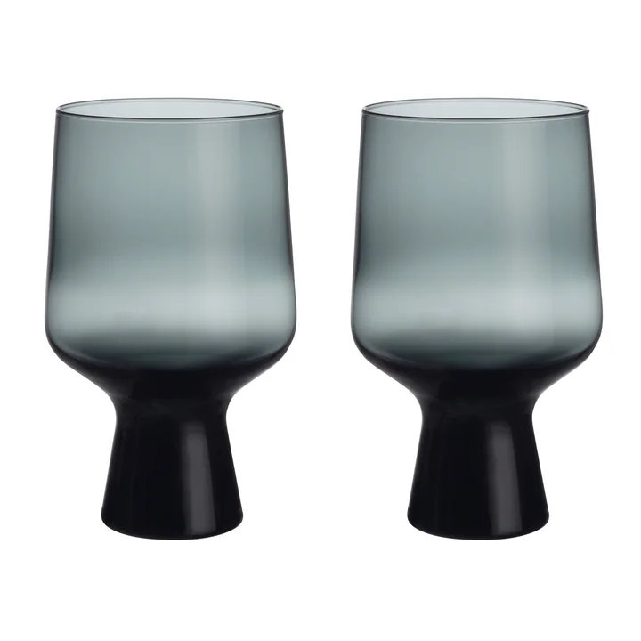 Iittala - Solare goblet glass, 0.4 l, steel gray (set of 2)