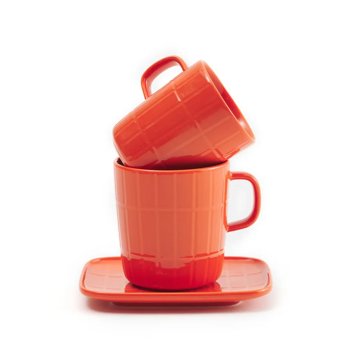 Oiva Tiiliskivi Mug with handle, 400 ml, orange (spring/summer 2025) by Marimekko
