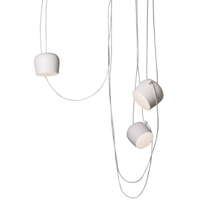 Flos - AIM Small LED -pendant light with canopy, white (3-light)