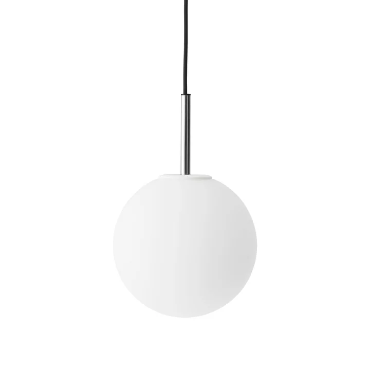 Audo - TR pendant light, polished steel / matt opal bulb
