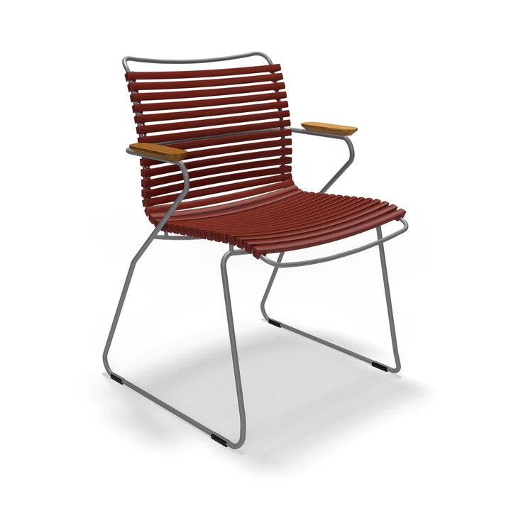 HOUE - CLICK Outdoor Dining armchair with low backrest, paprika