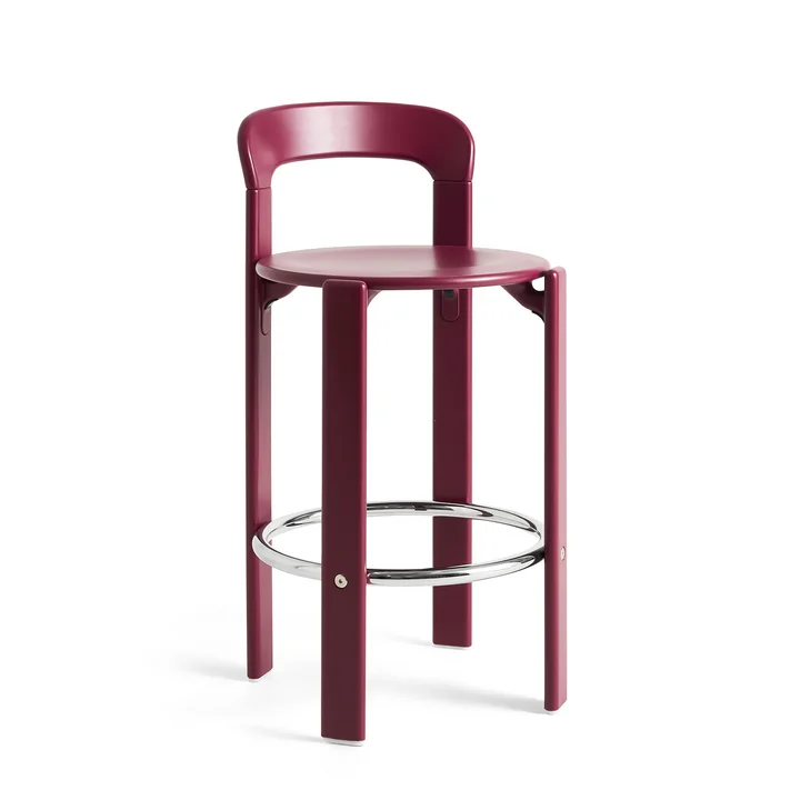 HAY - Rey Bar stool, 65 cm, grape red (standard glides)