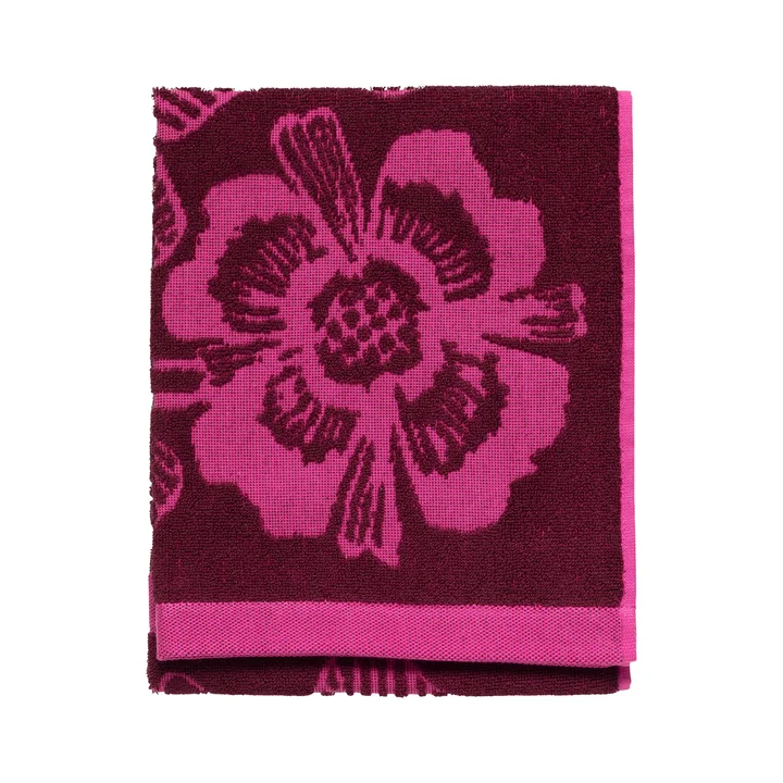 Marimekko - Tiara bath towel, burgundy / pink