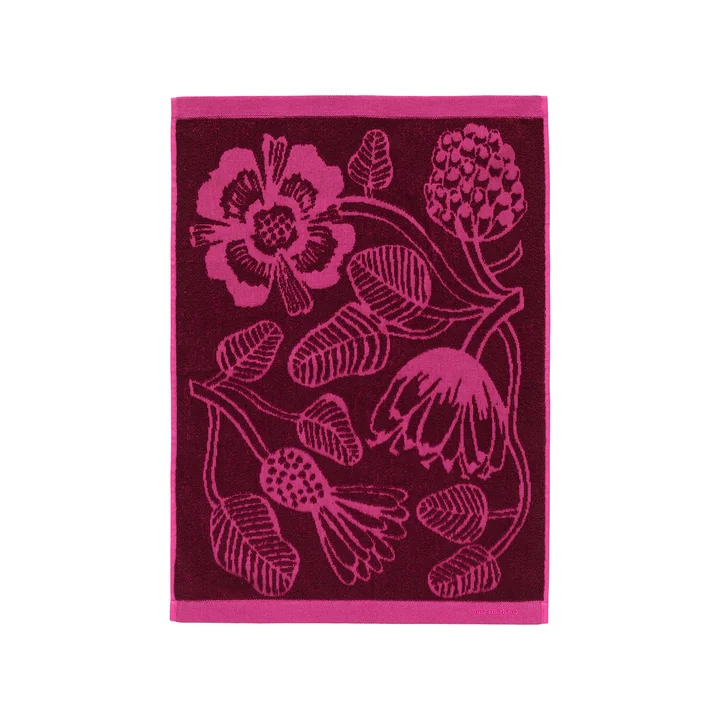 Marimekko - Tiara towel, burgundy / pink