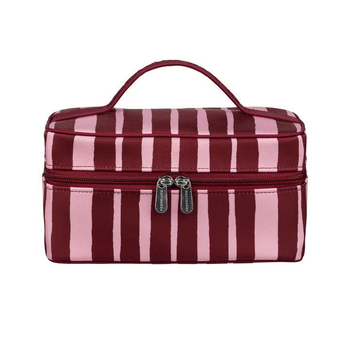 Marimekko - Tuttu Raide cosmetic bag, burgundy / pink