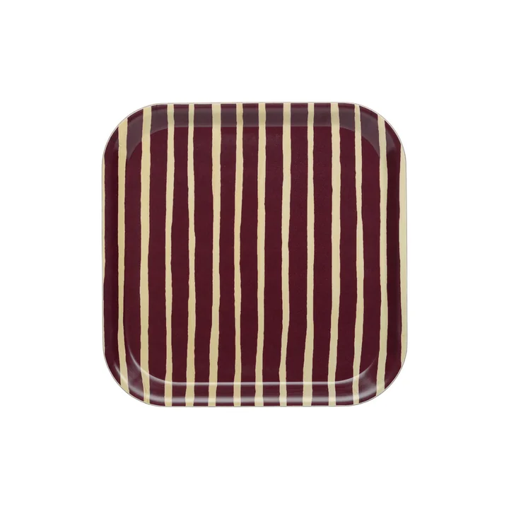 Marimekko - Piccolo tray 20 x 20 cm, natural / burgundy