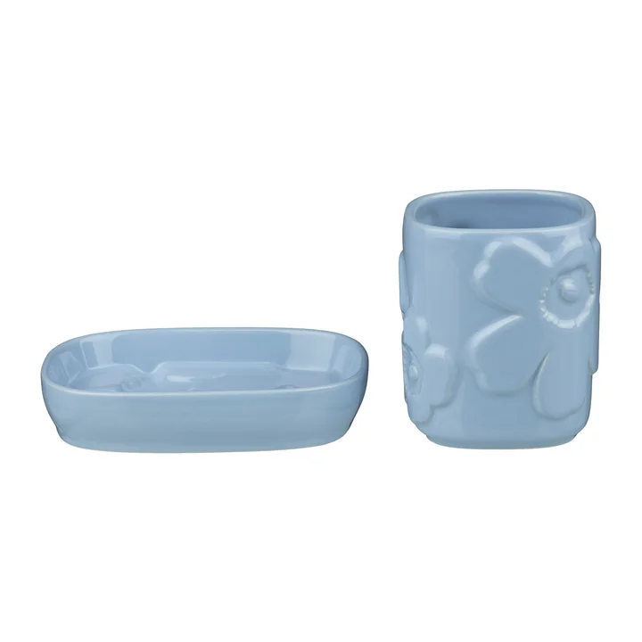 Marimekko - Unikko bathroom accessory set, sky blue