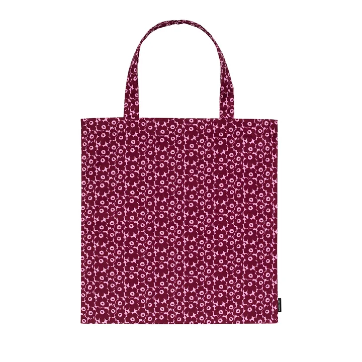 Marimekko - Pikkuinen Unikko shopping bag, pink / dark red