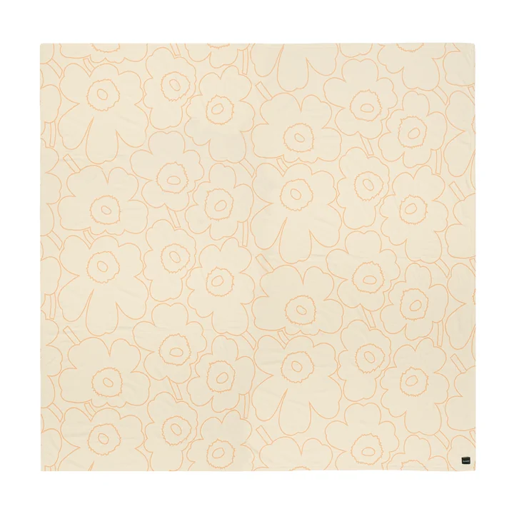 Marimekko - Piirto Unikko bedspread 260 x 260 cm, off-white / peach