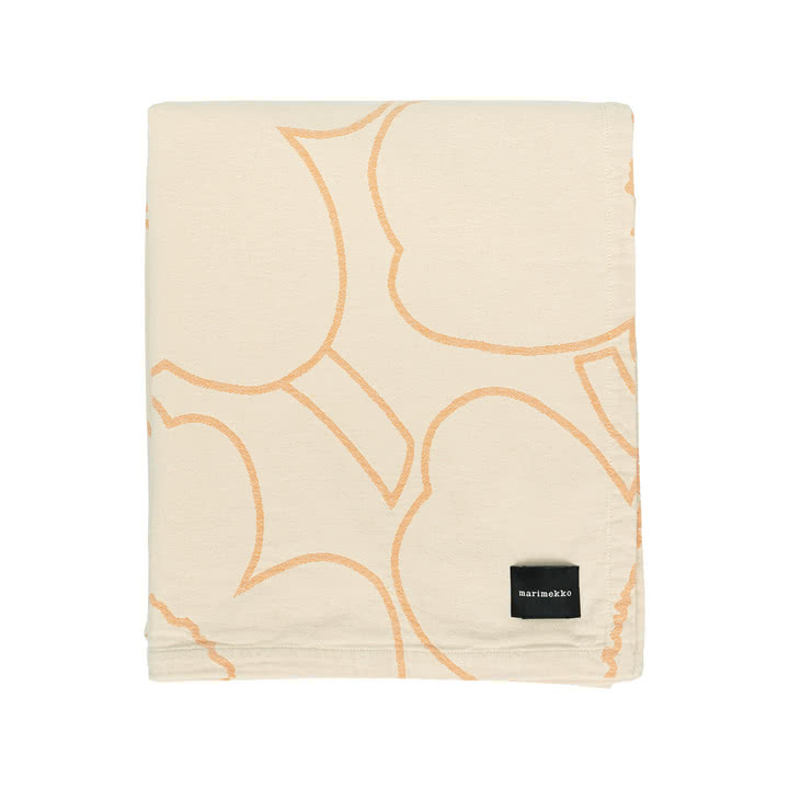 Marimekko - Piirto Unikko bedspread, off-white / peach