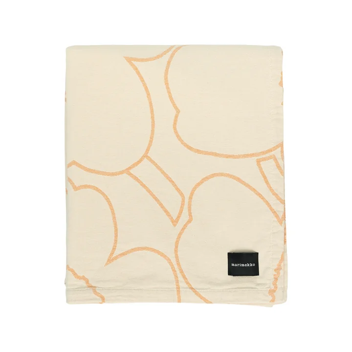 Marimekko - Piirto Unikko bedspread, off-white / peach