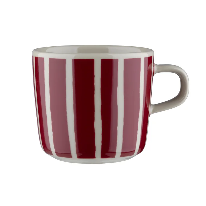 Marimekko - Piccolo mug with handle 200 ml, natural / burgundy