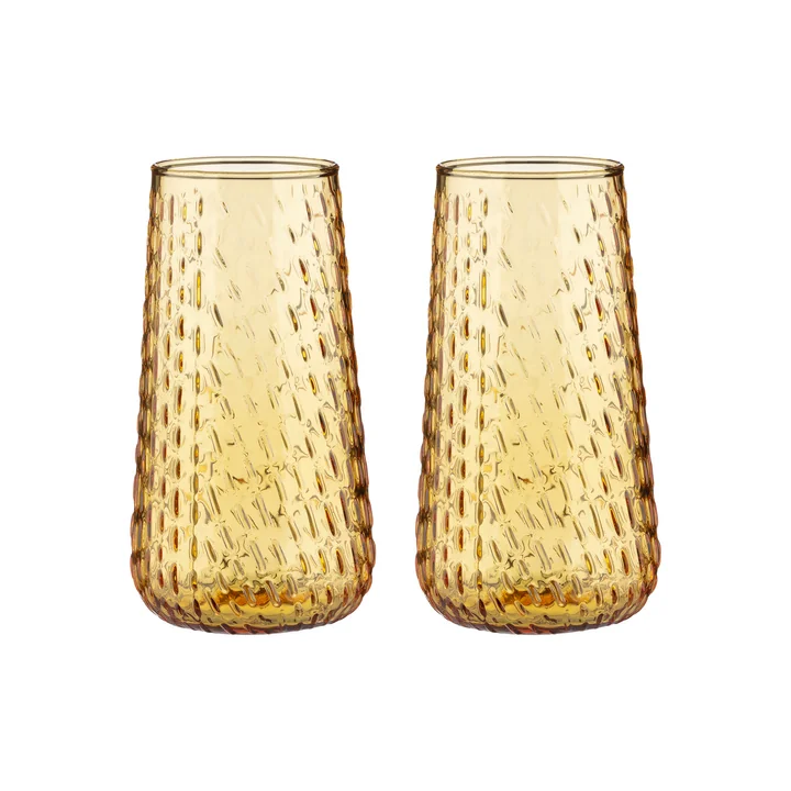Marimekko - Syksy Glass, long 180 ml, honey (set of 2)