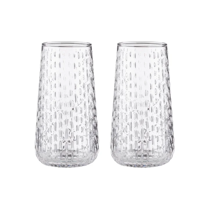 Marimekko - Syksy Glass, long 180 ml, clear (set of 2)