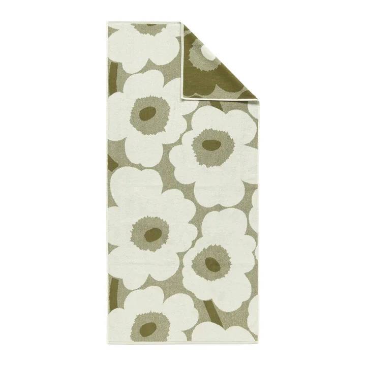 Marimekko - Unikko Bath towel 70 x 150 cm, green umber / cream