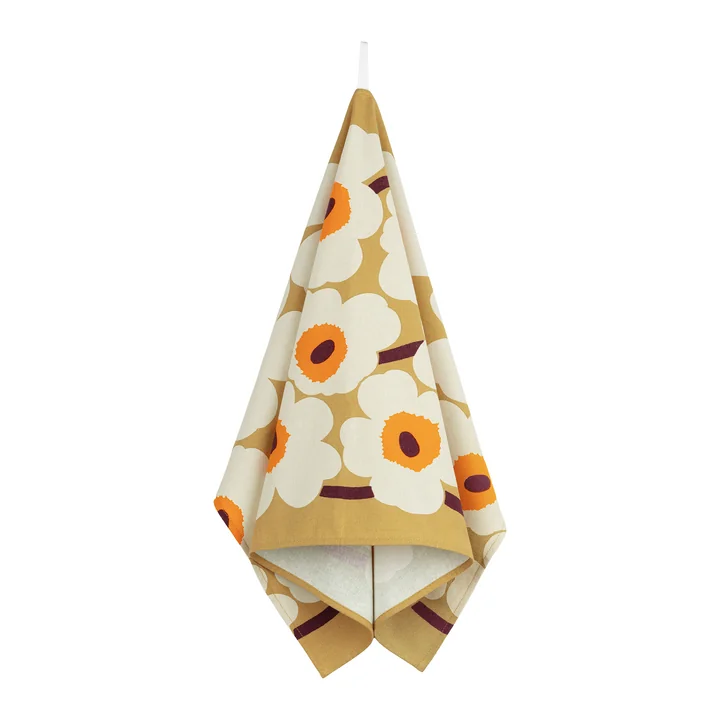 Marimekko - Unikko Tea towel, caramel / cream / warm orange