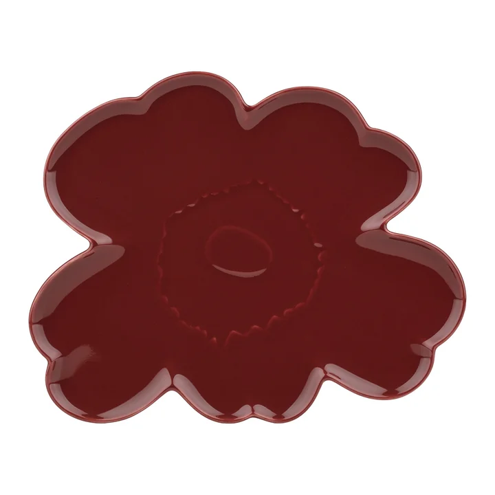 Marimekko - Unikko plate, Ø 32 cm, burgundy