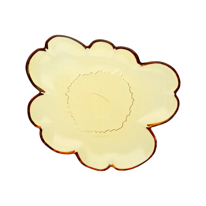 Marimekko - Unikko glass plate, 20 cm, amber