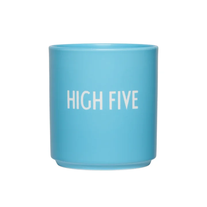 Design Letters - AJ Favourite Porcelain mug, High Five / swim cap blue