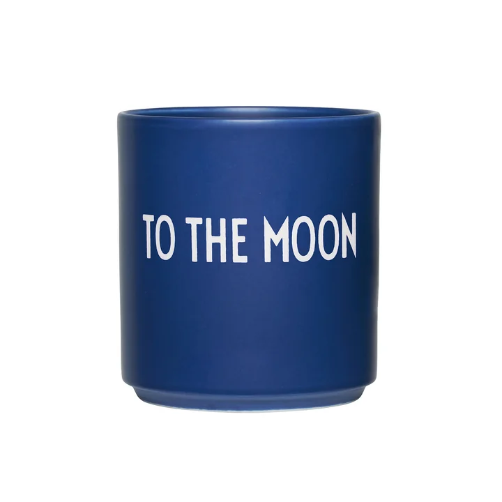 Design Letters - AJ Favourite Porcelain mug, To the Moon / midnight blue