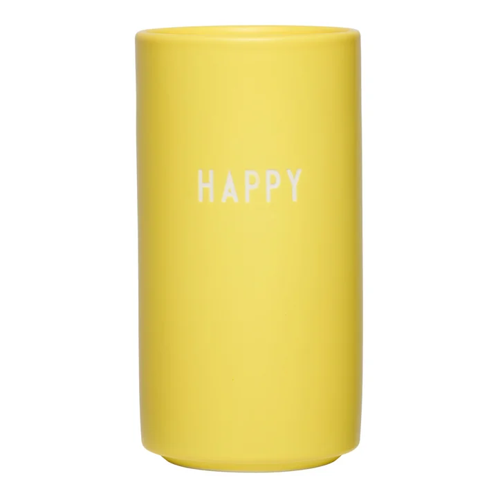 Design Letters - AJ Favorite porcelain vase, Happy / yellow
