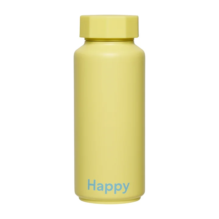 Design Letters - AJ thermos flask Hot & Cold 0.5 l, Happy / yellow (special edition)