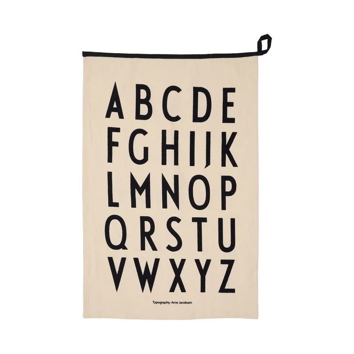 Design Letters - Premium Classic tea towel, natural / black