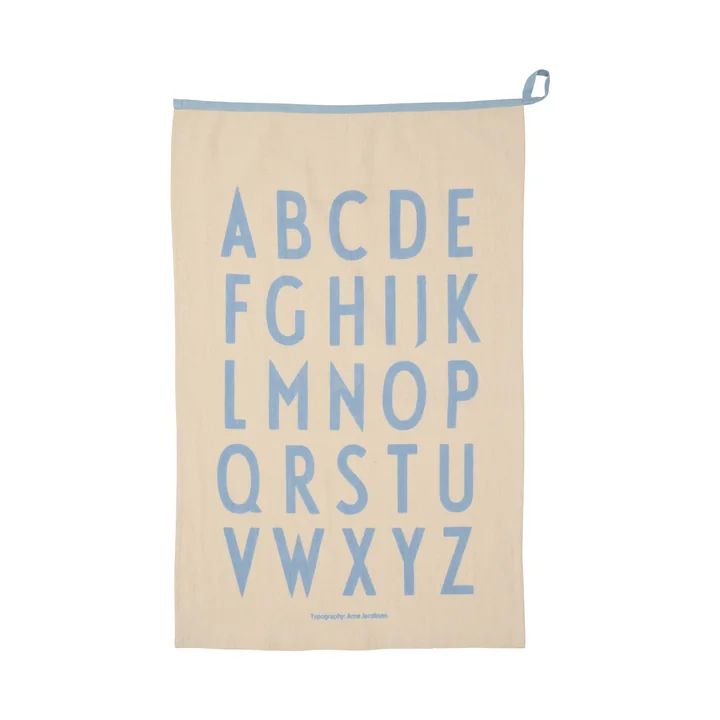 Design Letters - Premium Classic tea towel, natural / light blue