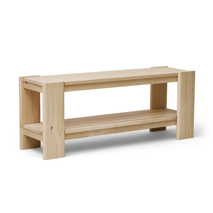 Form & Refine - Beam bench, 112 cm, matt lacquered pine