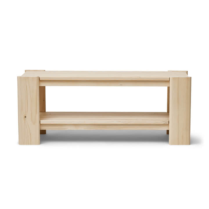 Form & Refine - Beam bench, 112 cm, matt lacquered pine