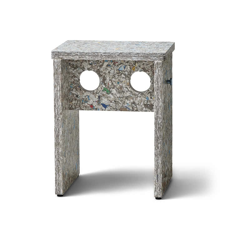 Form & Refine - Remake stool, h 45.5 cm, gray