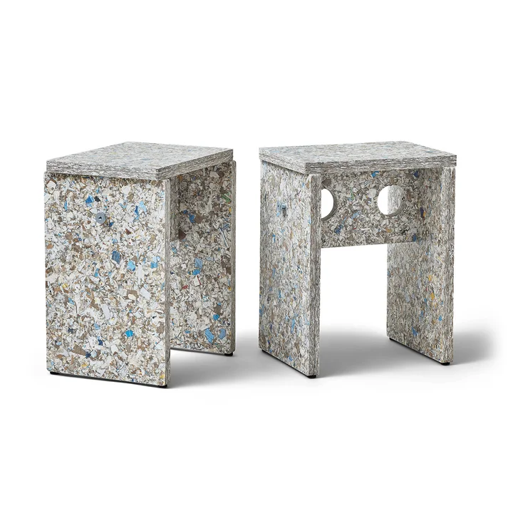 Form & Refine - Remake stool, h 45.5 cm, gray