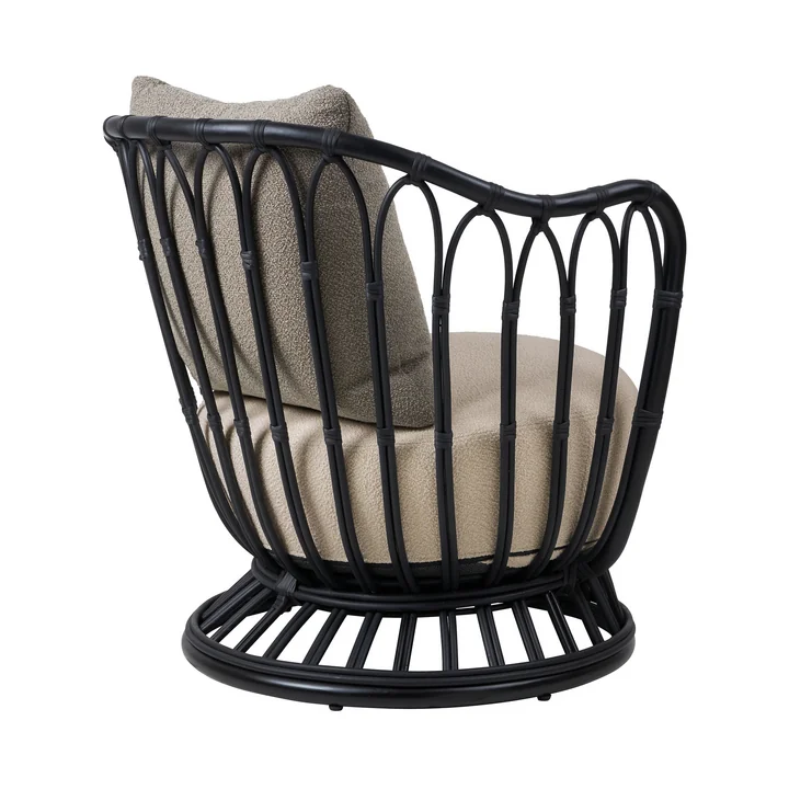 Grace Outdoor Lounge Chair, black / beige by Gubi