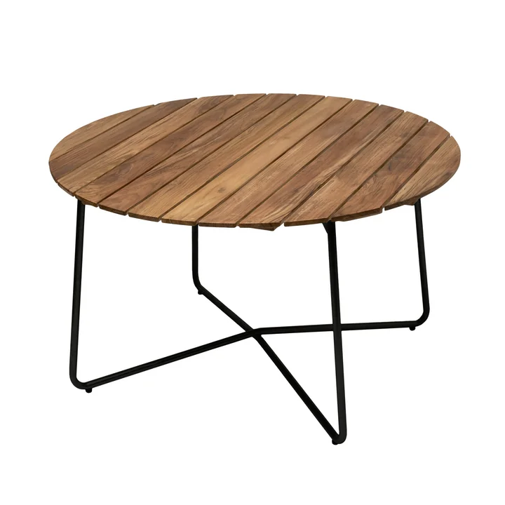 Grythyttan - 9A 120 Garden table Ø 120 cm, natural teak / black