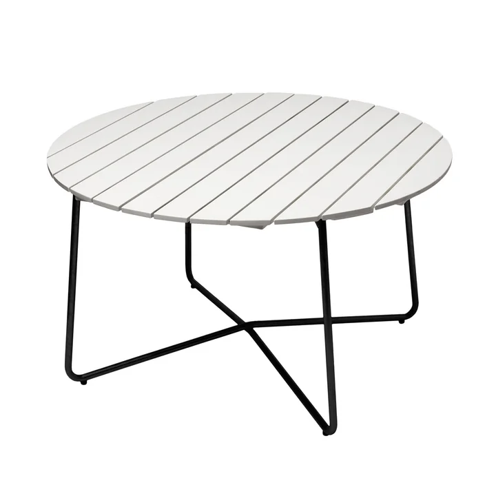 Grythyttan - 9A 120 Garden table Ø 120 cm, white lacquered oak / black