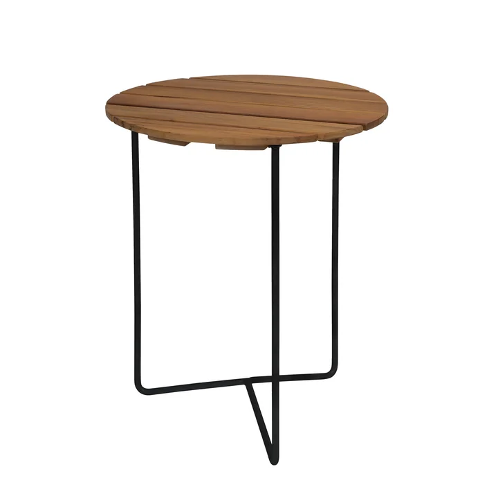 Grythyttan - 6B 60 Garden table Ø 60 cm, natural teak / black