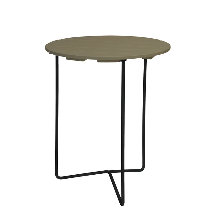 Grythyttan - 6B 60 Garden table Ø 60 cm, light green lacquered oak / black