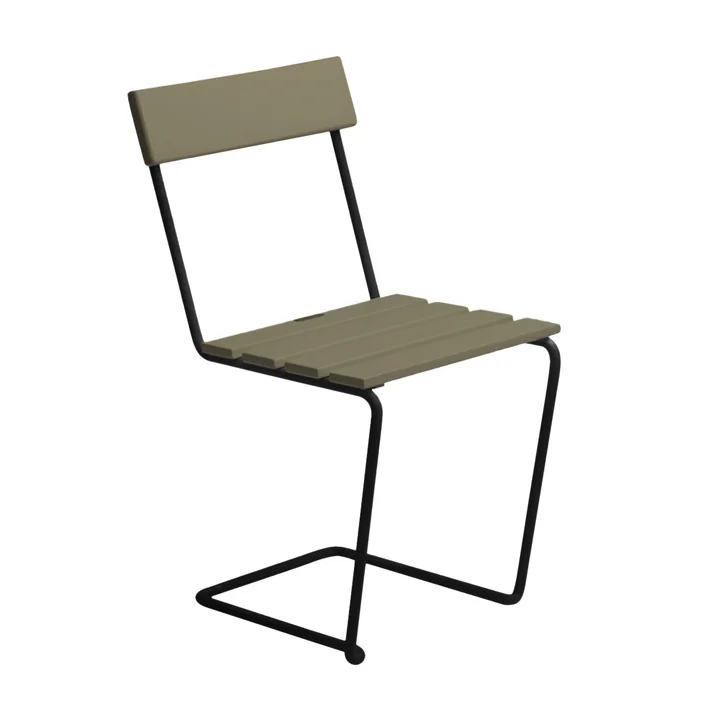 Grythyttan - 1 garden chair, light green lacquered oak / black