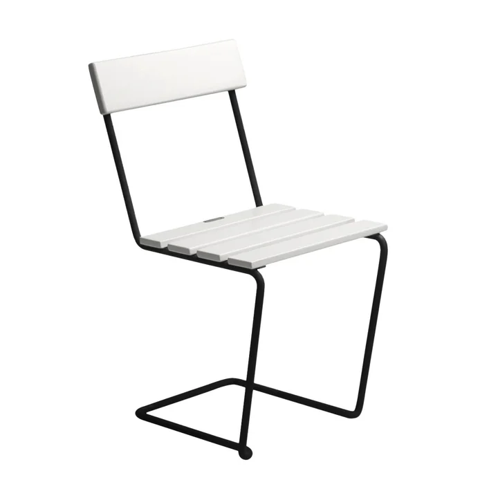 Grythyttan - 1 garden chair, white lacquered oak / black