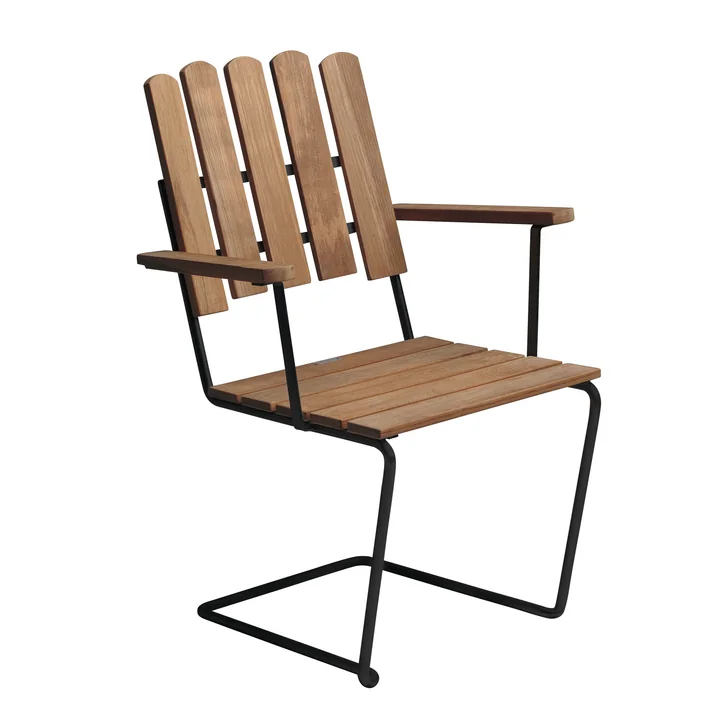 Grythyttan - A2 garden armchair, natural teak / black