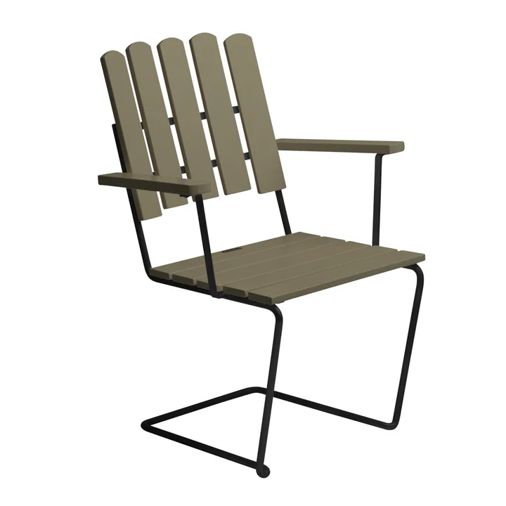Grythyttan - A2 garden armchair, light green lacquered oak / black