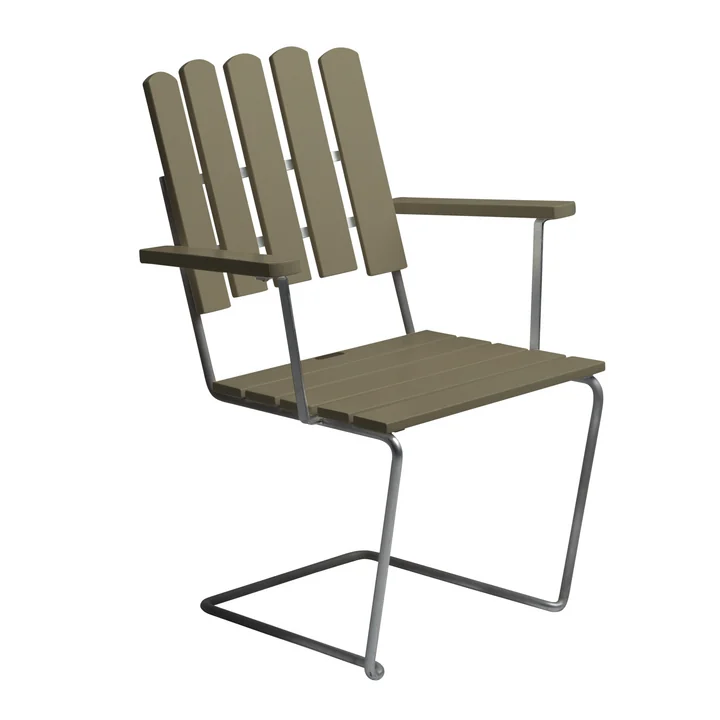 Grythyttan - A2 garden armchair, light green lacquered oak