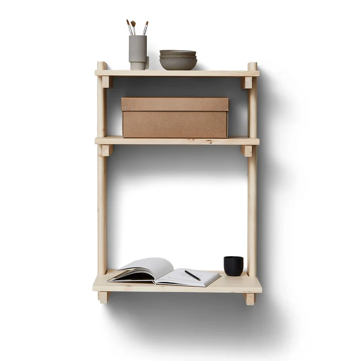 Form & Refine - Beam 3 wall-mounted secretary, 60 x 167 cm, matt lacquered pine