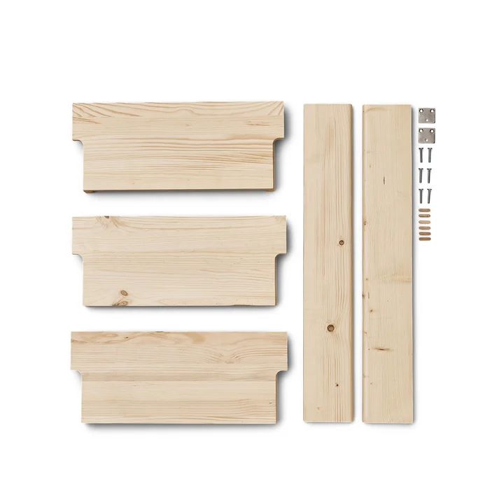 Form & Refine - Beam 3 wall shelf, 60 x 90.5 cm, matt lacquered pine