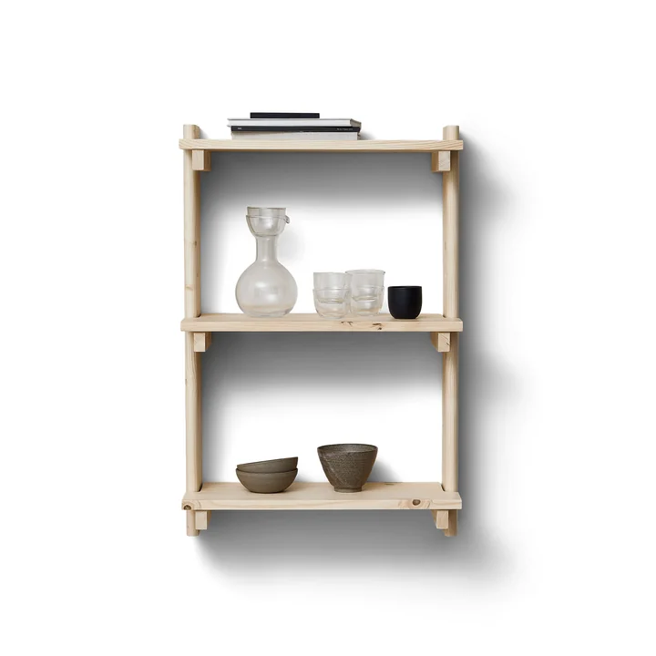 Form & Refine - Beam 3 wall shelf, 60 x 90.5 cm, matt lacquered pine