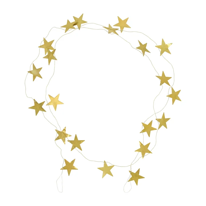 House Doctor - Stars garland, 150 cm, antique brass finish