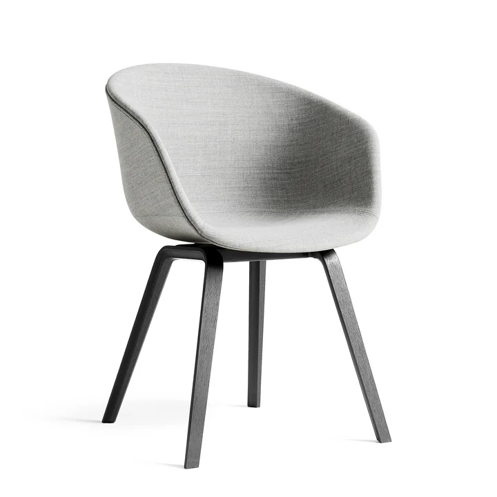 HAY - About A Chair AAC 23, black stained oak / full upholstery gray (Remix 123)