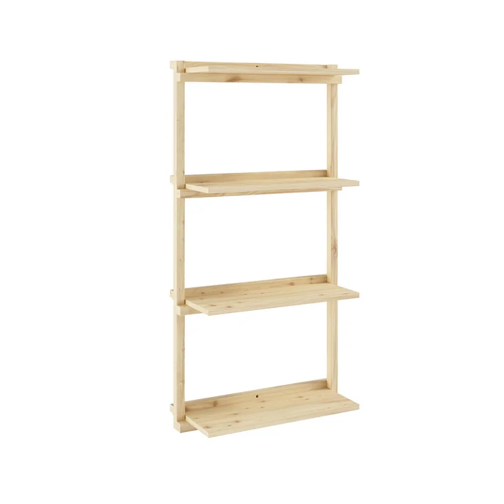 Karup Design - Groove Wall shelf, Narrow, H 120 x 66 cm, natural pine