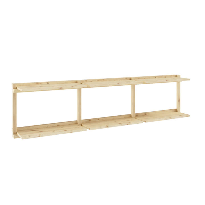 Karup Design - Groove Wall shelf, Wide, H 47.5 x 192 cm, natural pine
